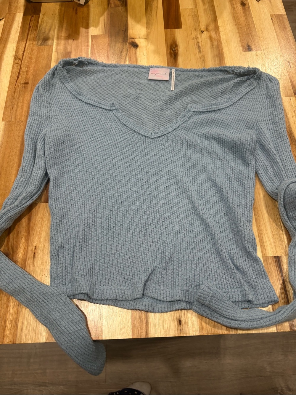 Urban Outfitters Pale Blue V-Neck Lightweight Knit Sweater